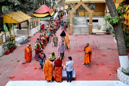 The Dharmarajika Buddhist Monastery in Dhaka opens its doors to the needy during Ramadan
