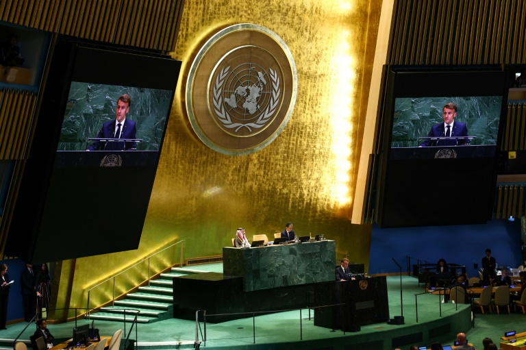 Macron recognizes Palestinian state at landmark UN summit