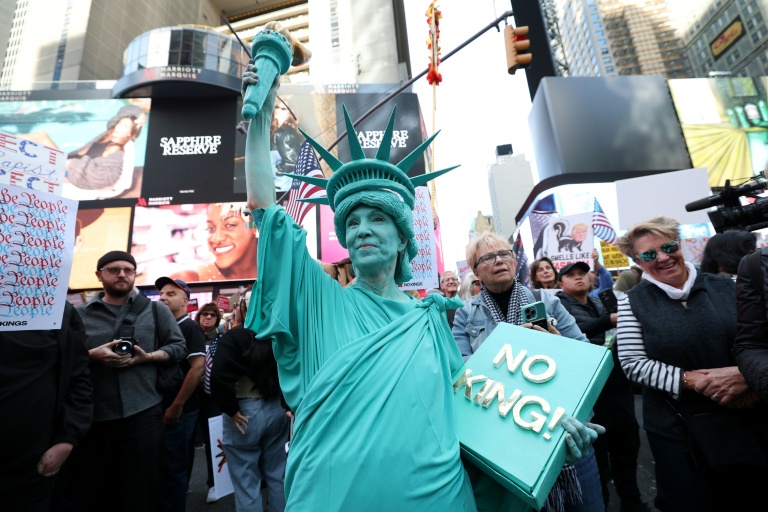 Protesters out in force for anti-Trump 'No Kings' rallies across US