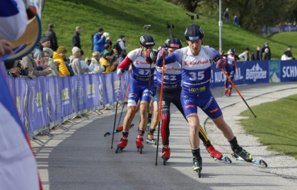 No snow, no problem: Biathletes on rollerskates compete in the "Loop One" event in Munich - Michaela STACHE (AFP)